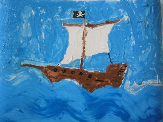 Piratenschiff Fingerfarben